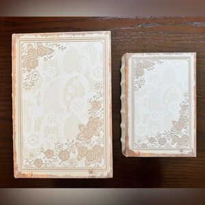 New Decorative Embossed “Book” Boxes - Set of 2